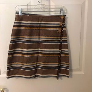earth tone, striped skirt
